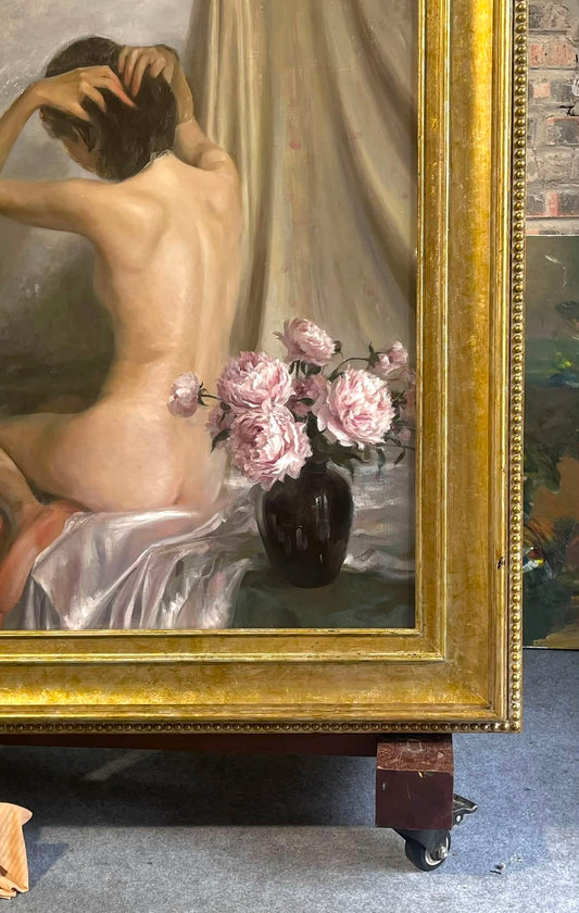 Nude Bên Hoa – Nguyễn Thọ Hiếu | Oil Painting