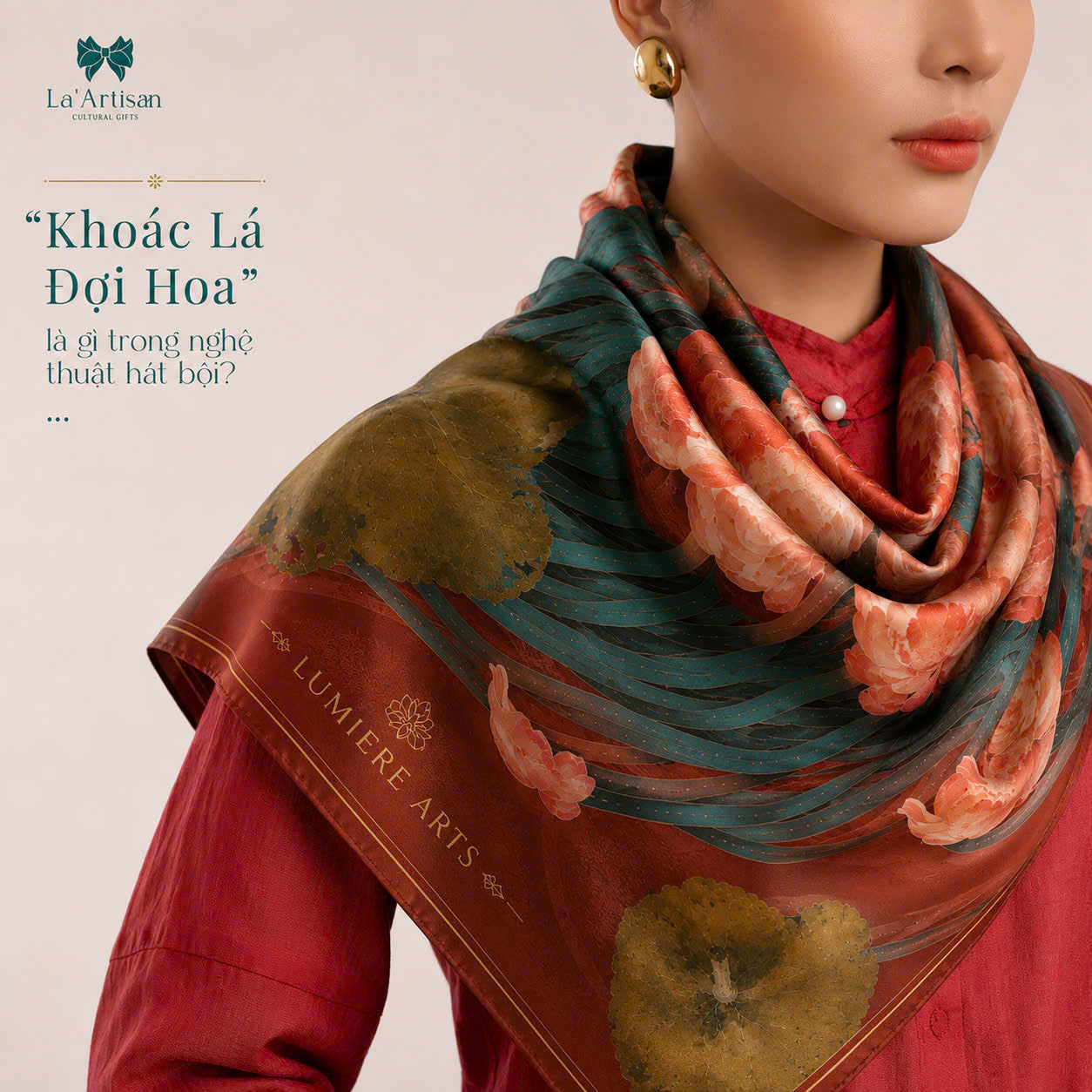 Lotus Reverie Silk Scarf