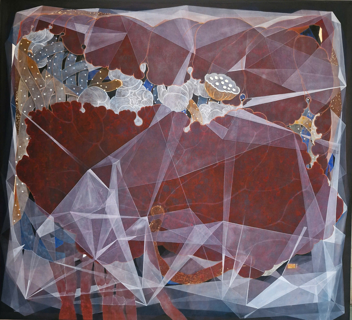 Crystallization No. 10 by Nguyen Van Trinh, original watercolor on silk