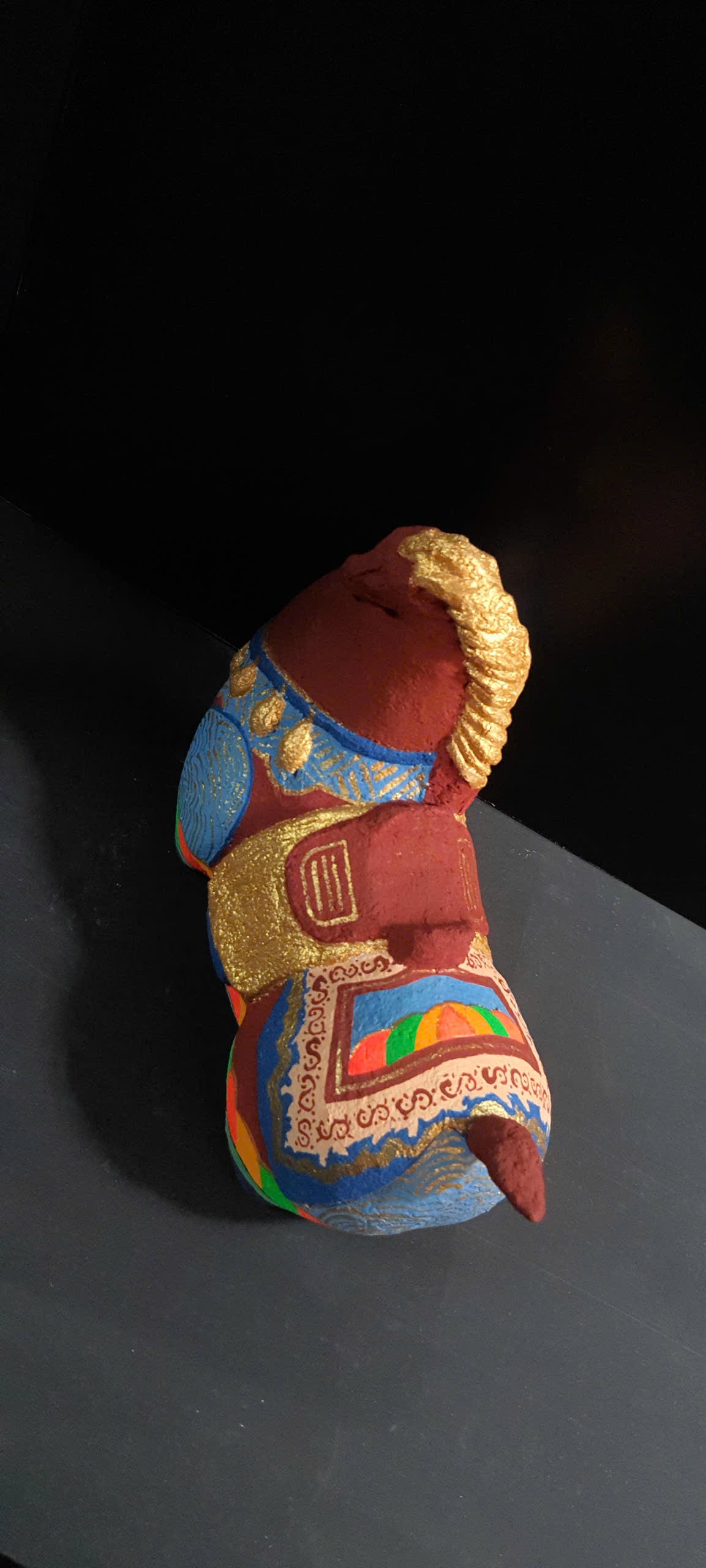 Vietnamese Paper Pulp Horse Sculpture — Red & Gold