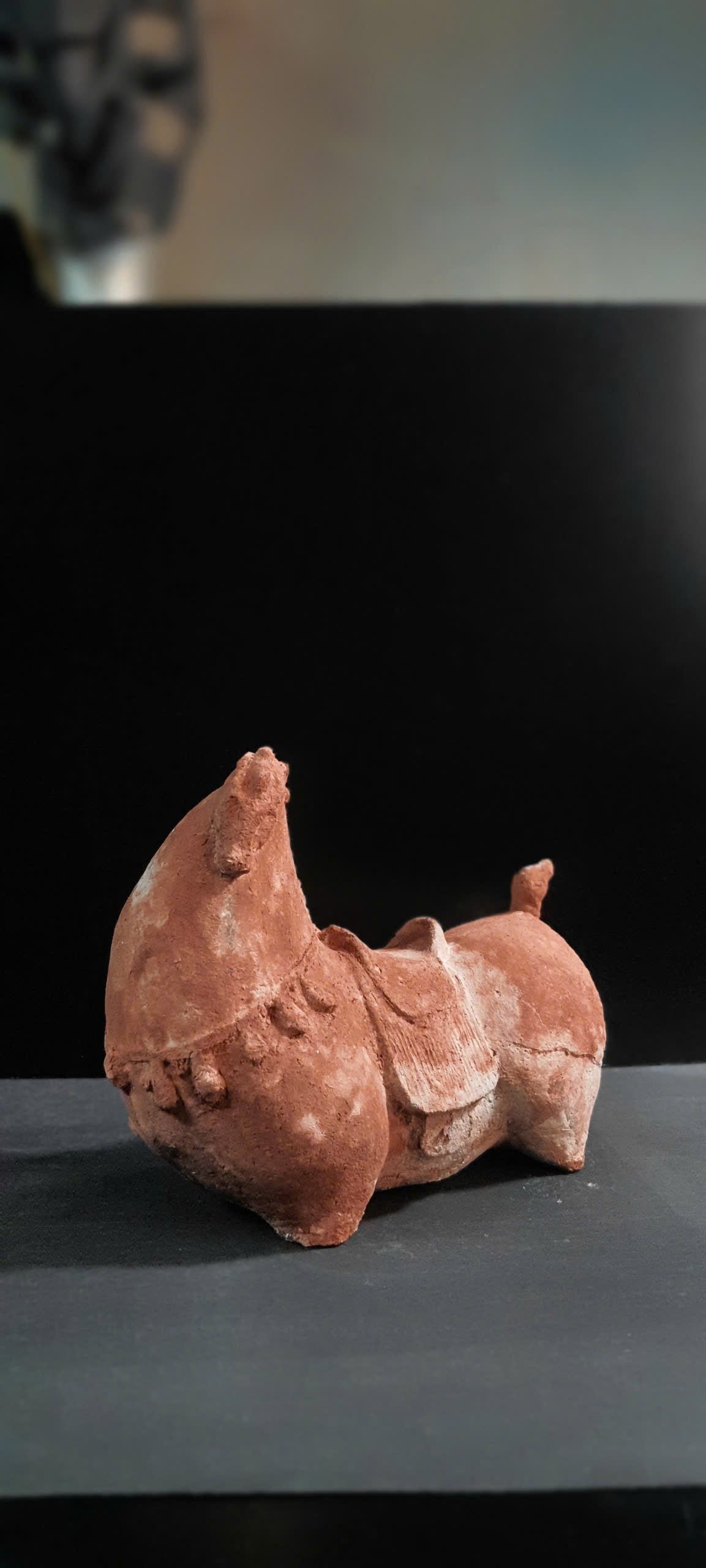 Vietnamese Giang Paper Pulp Horse Sculpture — Natural Terracotta