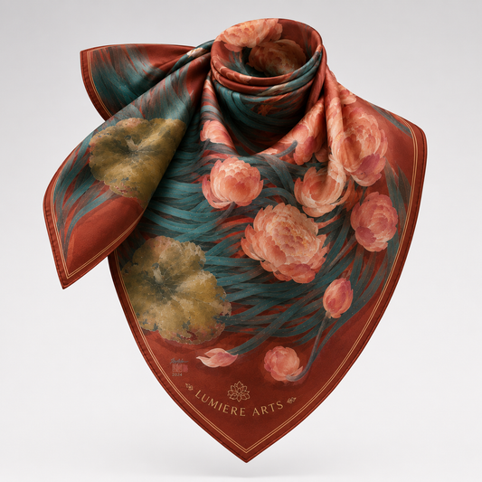 Lotus Reverie Silk Scarf