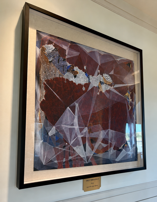 Crystallization No. 10 by Nguyen Van Trinh, original watercolor on silk, 95 × 110 cm