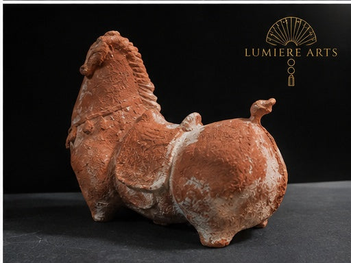 Vietnamese Giang Paper Pulp Horse Sculpture — Natural Terracotta