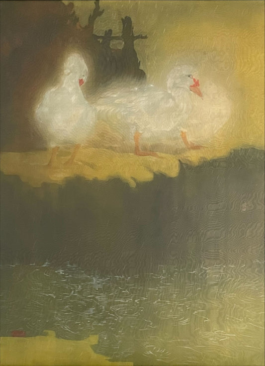 Mua by Nguyen Van Trinh, original watercolor on silk, 66 × 87 cm