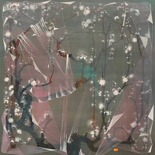 Crystallization No. 14 by Nguyen Van Trinh, original watercolor on silk