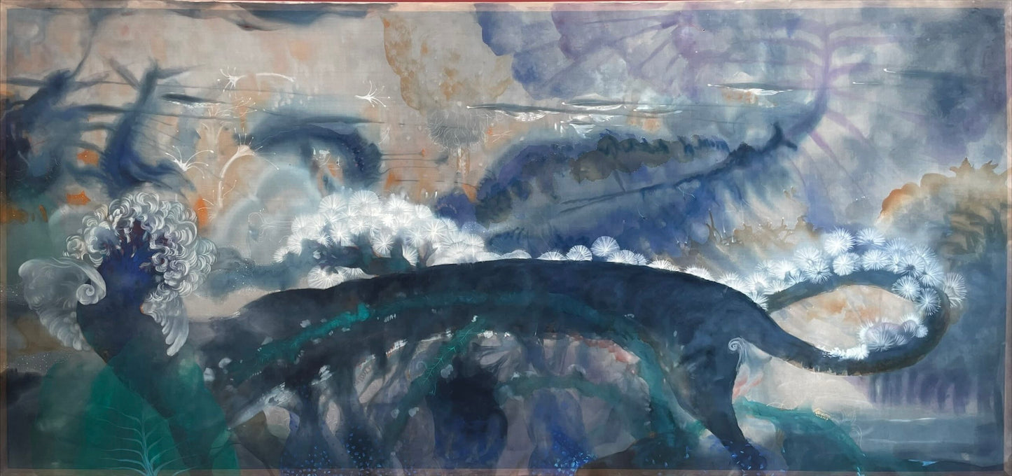 "Vùng sống 2"- Họa sĩ Nguyễn Văn Trinh Watercolor on silk