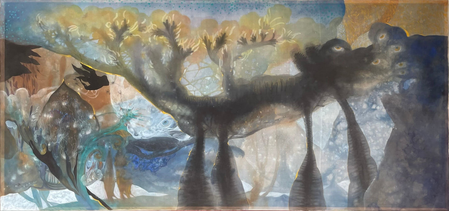 "Vùng sống 7" Watercolor on silk