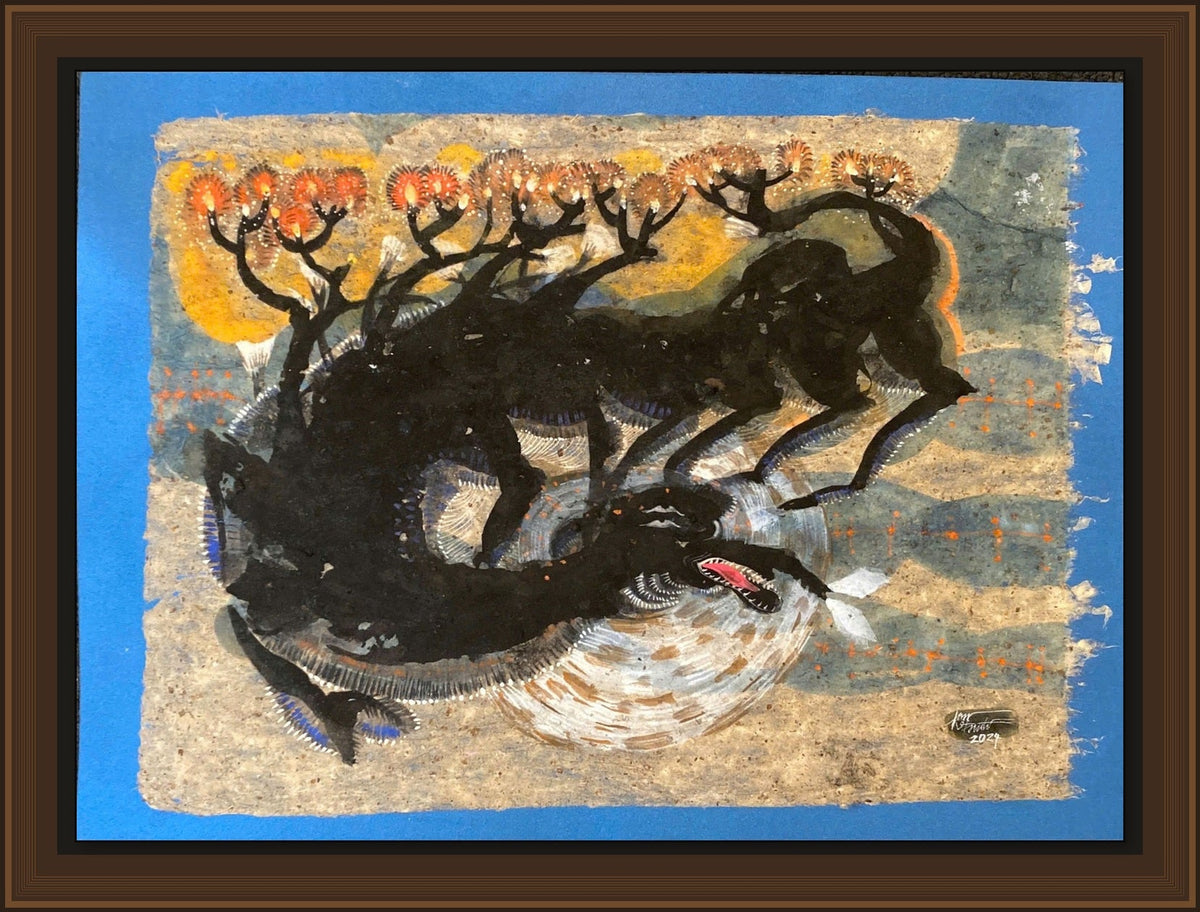 Ký họa Vùng sống 5 - Nguyễn Văn Trinh - framed