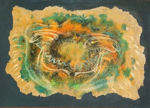 Loài săn mồi — Nguyễn Văn Trinh, original watercolor, 40 × 55 cm