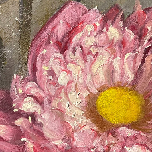 Hoa Sen by Nguyễn Thọ Hiếu – oil painting detail