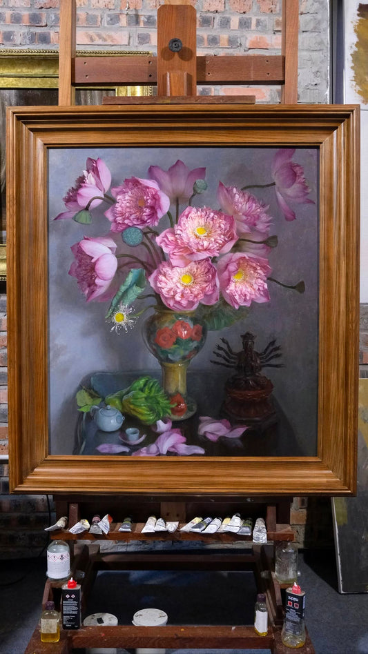 Hoa Sen by Nguyễn Thọ Hiếu – original oil painting