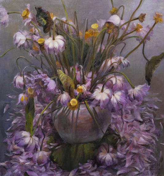 Tàn Sen – Nguyễn Thọ Hiếu, original oil painting