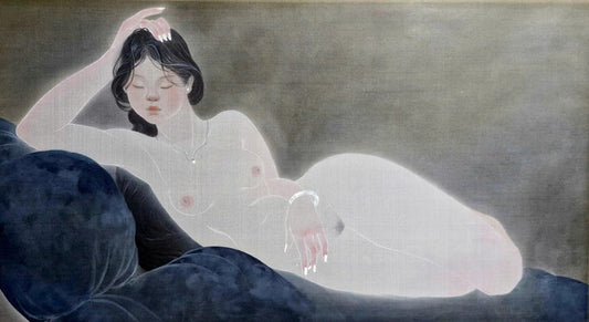 Nude A Silken Day – Watercolor on Silk by Nguyen Van Trinh