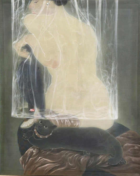 Nude Sunday – Watercolor on Silk by Nguyen Van Trinh