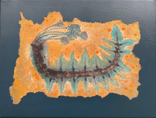 Vùng sống — original watercolor on Giang paper by Nguyen Van Trinh, 2022